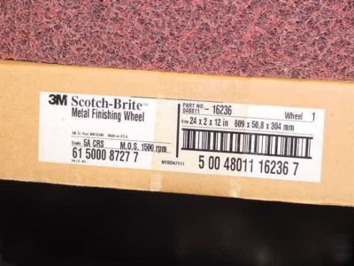 New 3M scotch brite metal finishing wheel 16236 24X2X12 