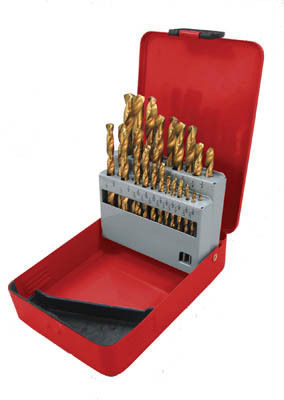 31 piece drill bit set with multiple same size titanium