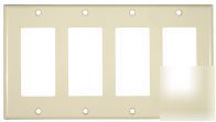 4 gang decorative decora wall plate wallplate, brown 