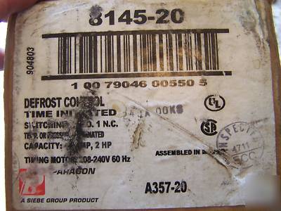 New paragon defrost control, 8145-20, 40AMP, 2 hp, 