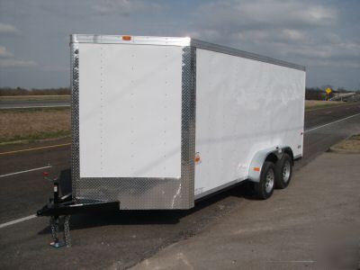 16FT 7X16 7 x 16 enclosed v-nose cargo trailer texas 