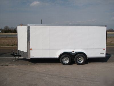 16FT 7X16 7 x 16 enclosed v-nose cargo trailer texas 