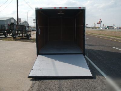 16FT 7X16 7 x 16 enclosed v-nose cargo trailer texas 