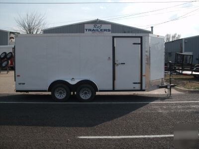 16FT 7X16 7 x 16 enclosed v-nose cargo trailer texas 