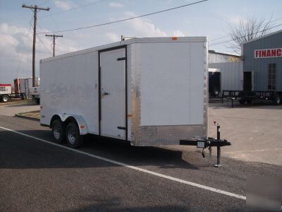 16FT 7X16 7 x 16 enclosed v-nose cargo trailer texas 