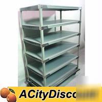 6SHELF commercial mobile 48X24 dry storage utility rack
