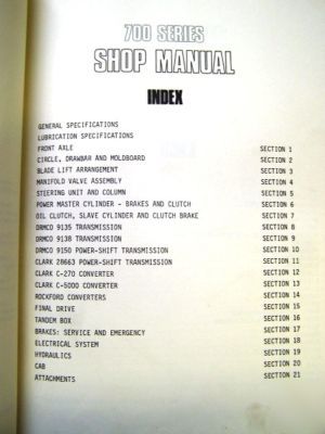 Champion 700 series motor graders shop service manual