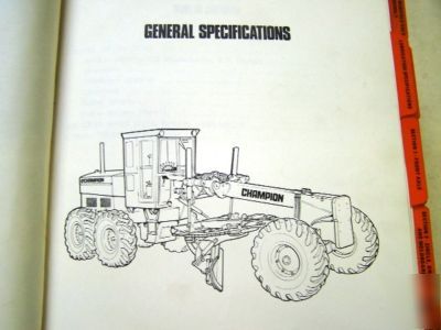 Champion 700 series motor graders shop service manual