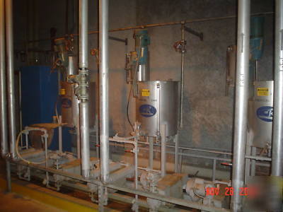 Chemical system milton roy stainless mixing tanks nrsv 