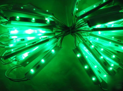 Green led module string of 10 12V 3 leds/module L03
