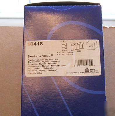 Avery dennison system 1000 fasteners (5000) # 10418