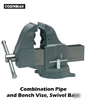 Columbian combination pipe and bench vise, swivel base 