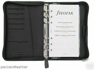 Filofax lyndhurst leather personal organizer black $89