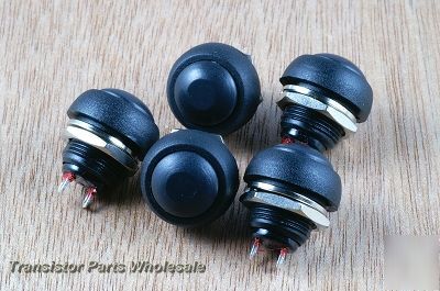 Pkg 6, momentary off/(on) push-button horn switch,black