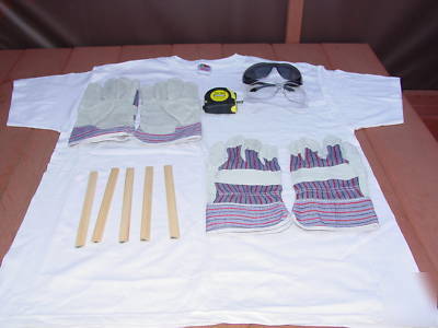 Roofer-combo-KIT1SHIRT-4GLOVES-2GLASSES-1TAPE-5PENCILS 