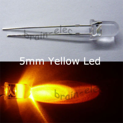 100 x 5MM yellow leds lamp 5000MCD &200X free resistors