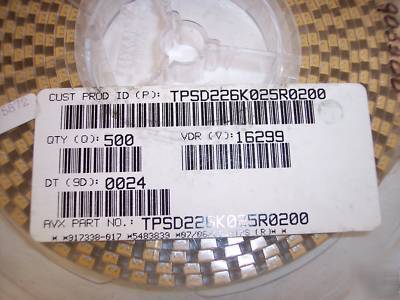 2K TPSD226K025R0200 avx low esr tantalum caps 22UF 25V