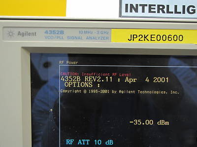 Agilent 4352B vco/pll signal analyzer 10MHZ - 3GHZ