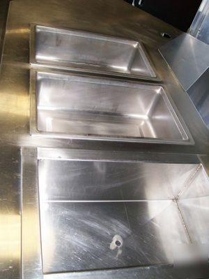 Custom 3 well stainless steel table