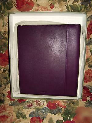 Levenger ~ ravello notebook folio ~ eggplant return jhf