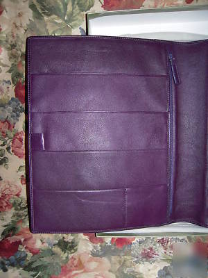 Levenger ~ ravello notebook folio ~ eggplant return jhf