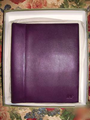 Levenger ~ ravello notebook folio ~ eggplant return jhf