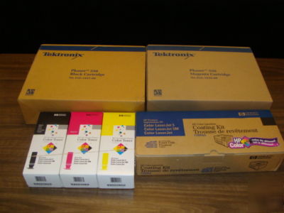 Lot of hp & tektronix ink toner cartridridges - 