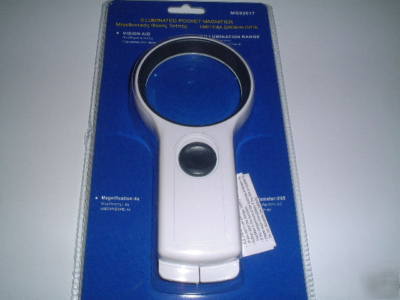 Magnifying glass lens built-in light illuminated 4X