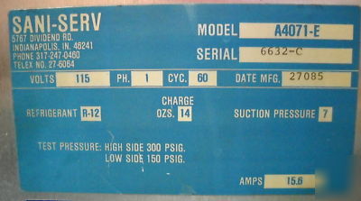 Sani serv soft serve ice cream yogurt machine A4071-e 