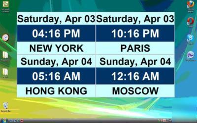 World time zones clock desktop software