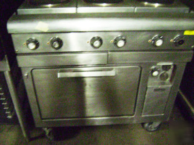 Hobart cr-43 6 burner electric range liquidation