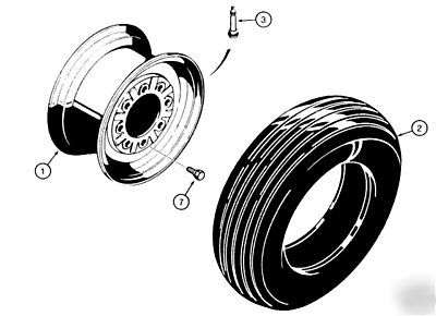 Case 580SK 580K front wheel rim D125223