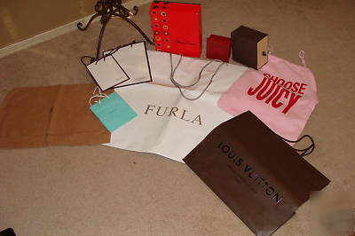 Closet decorating lot of upscale designer boxes & bags 
