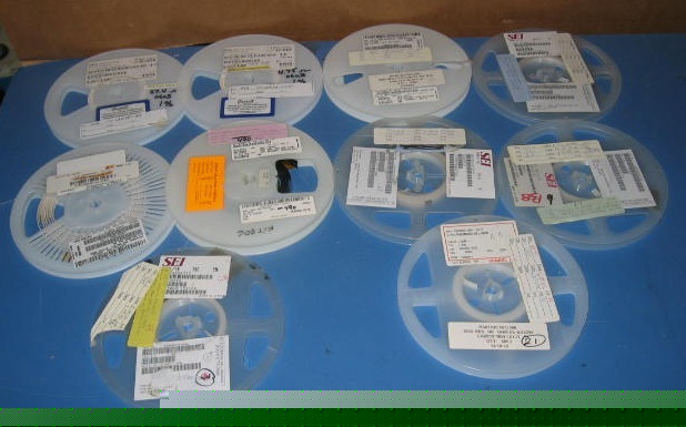 Lot of 10 reels of mixed quantity resistors