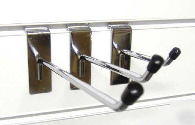 New 50 qty 8'' slatwall single hooks chrome (J8)