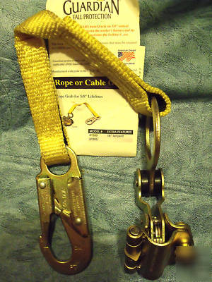 New * *guardian fall protection,rope grab w/lanyard,01500