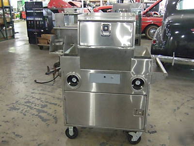 Coffee food beverage stainless steel mobile vendor cart