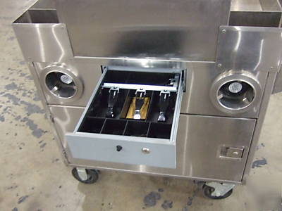 Coffee food beverage stainless steel mobile vendor cart