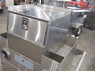 Coffee food beverage stainless steel mobile vendor cart