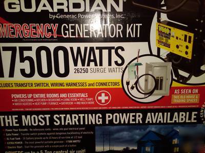 Generac guardian 17.5KW generator with transfer switch 