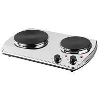 Kalorik double burner cooking plate in chrome finish