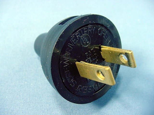 Leviton black ez grip plug nema 1-15 15A 125V 48642