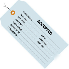 Shoplet select accepted blue inspection tags prewired