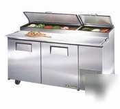 True tpp-67| double door 4 shelf pizza prep table|