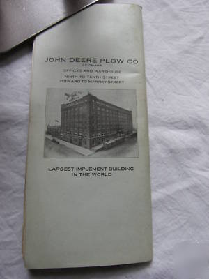 Antique john deere contract/catalog/ price LISTINGS1915