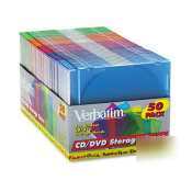 Assorted jewel colored cd/dvd slimcases