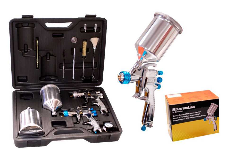 Devilbiss 3 hvlp spray guns kit-auto-industrial paint