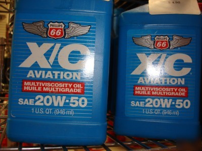 New 2-1QT phillips 66 x/c aviation sae 20W-50 oil 