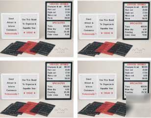 New four(4) message board menu price list sign package 