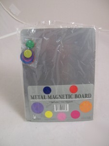 Nip mini gray metal magnetic table/desk board w/magnets